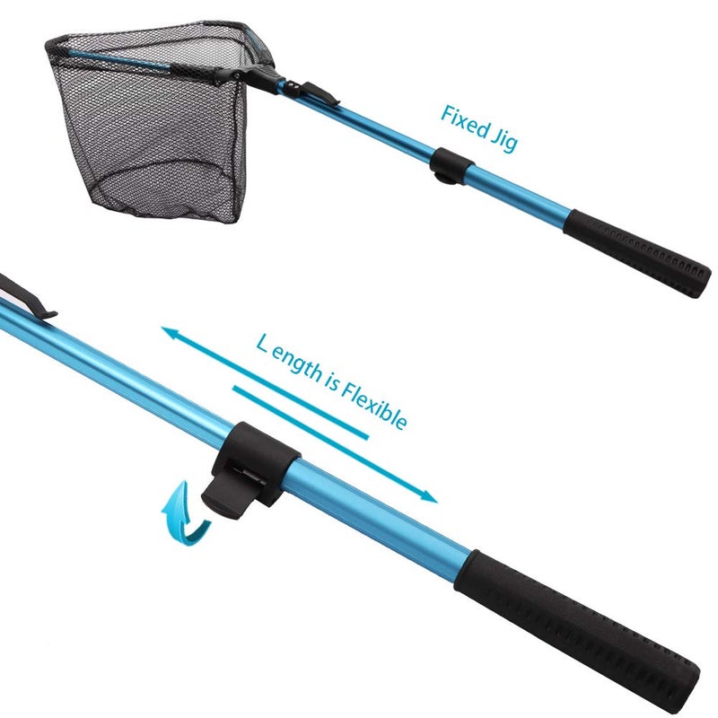 YVLEEN Folding Fishing Net - Foldable Fish Landing Net Robust Aluminum Telescopic Pole Handle and Nylon Mesh 16inch Hoop Size - Image 5